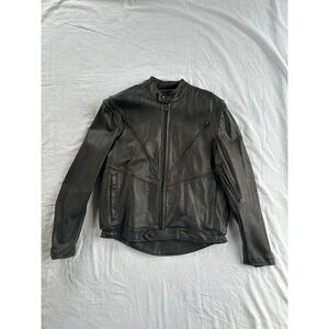Brooks Black Leatherwear Biker Jacket Men's Size 46 Leather, Made in the USA